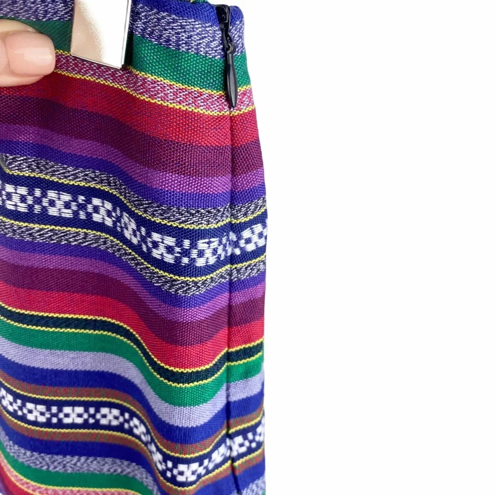 Shrinking Violet Multicolored Tribal Mini Skirt Medium - Picture 9 of 11